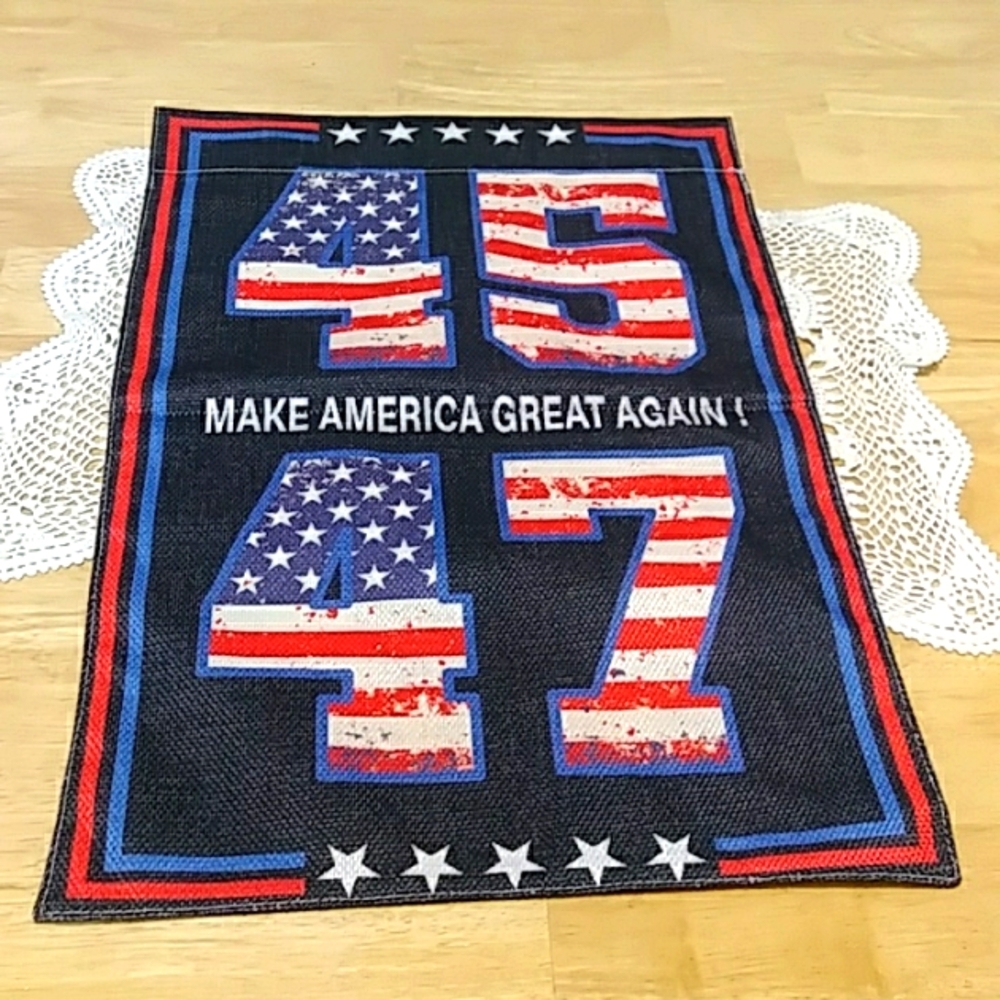 Presidential Memorabilia - 45-47 Make American Great Again Trump Garden Flag